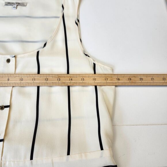 Broadway & Broome Ivory 100 % Silk Striped Dress Size 4 - Chic 2025 Trend - Picture 7 of 13
